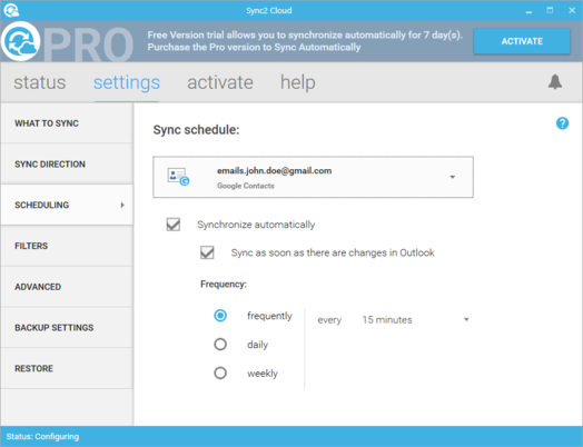 Sync Outlook With Google Contacts Using Free Sync2 Cloud Software