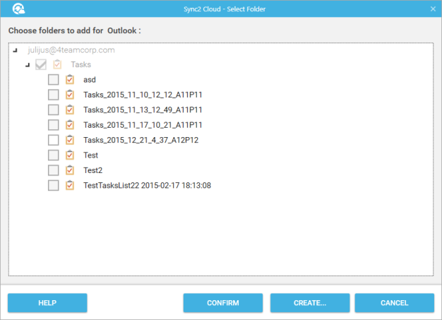 Select a folder / group dialog